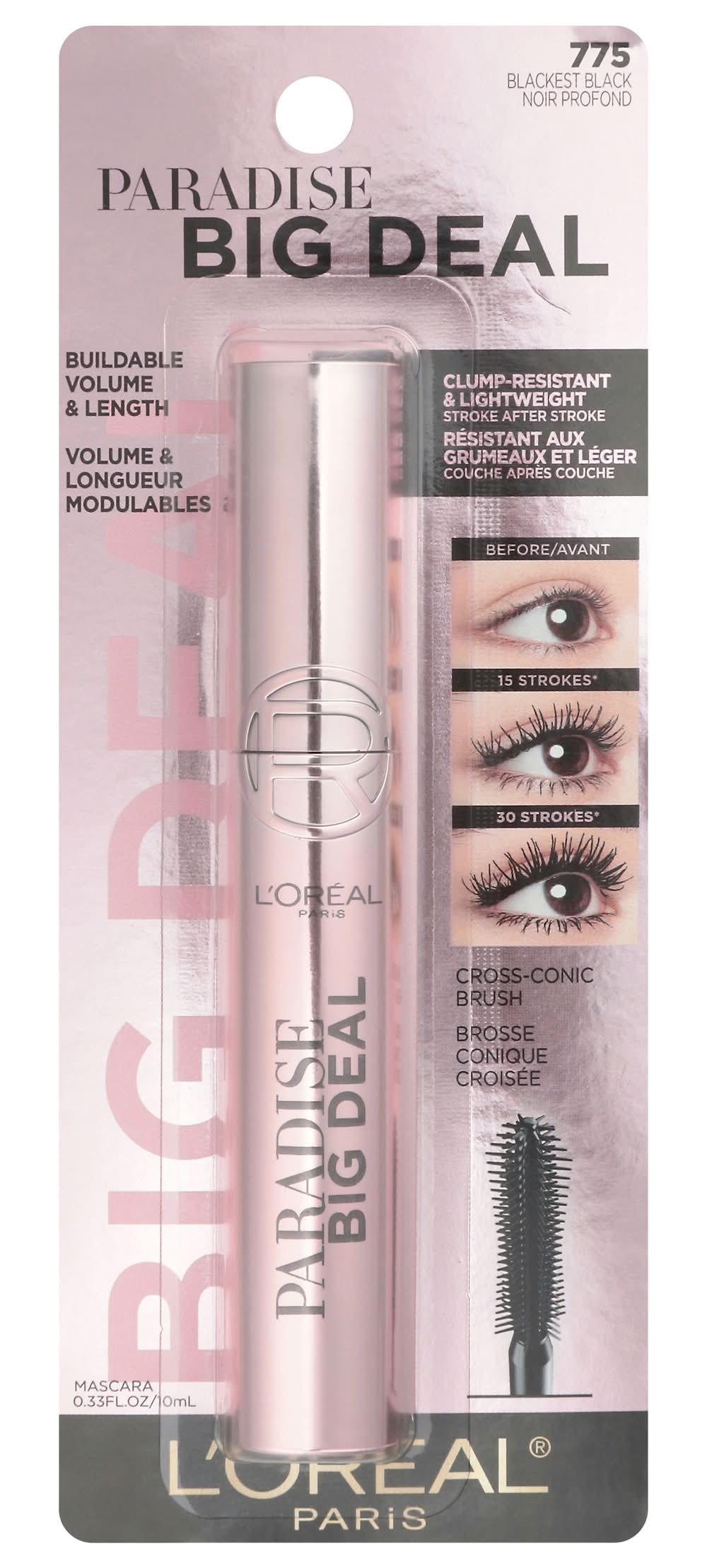 L'Oréal Big Deal Mascara, Blackest Black (0.33 fl oz)