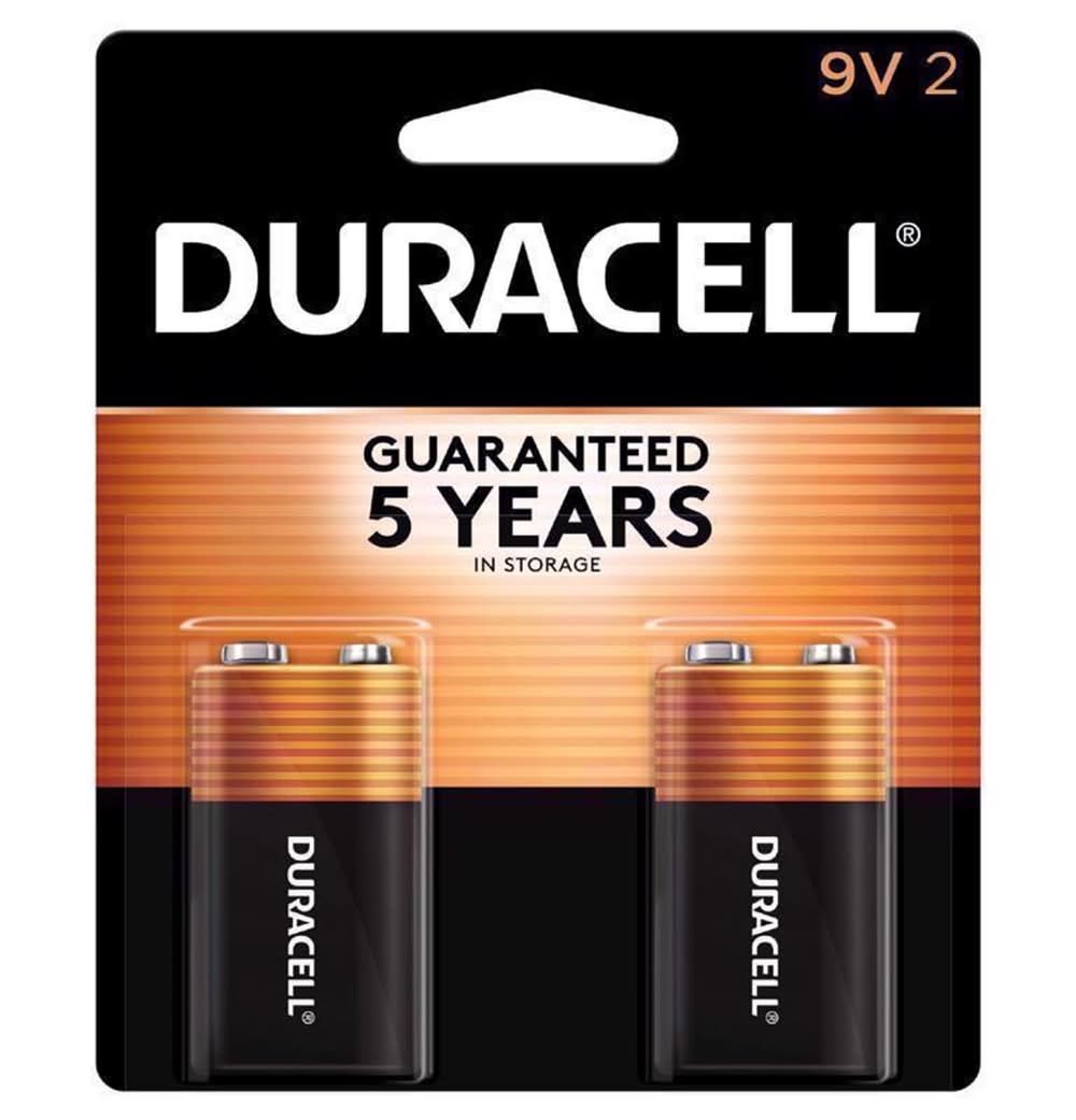 Duracell Coppertop 9-Volt Alkaline Batteries 2 Pk Carded