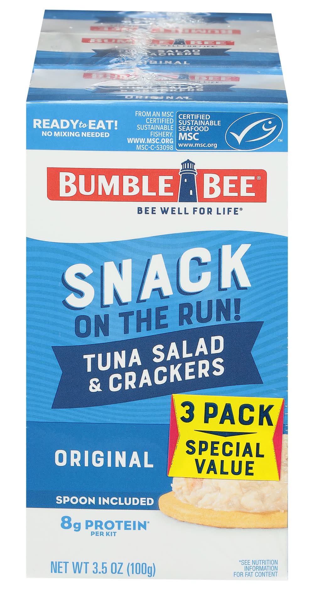 Bumble Bee Snack on the Run! Tuna Salad With Crackers Kit (3 x 3.5 oz)
