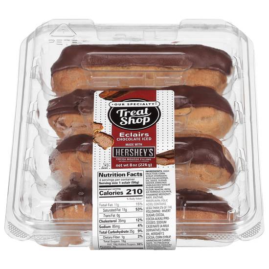 Rich's New York Style Chocolate Iced Filling Eclairs Hersheys Cocoa (4 ct)