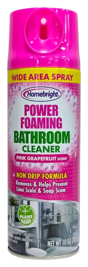 Homebright Power Foaming Bathroom Cleaner, Pink Grapefruit (10 oz)