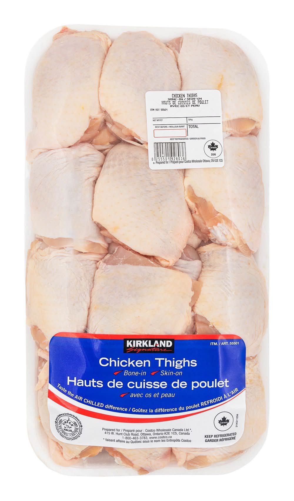 Kirkland Signature - Cuisses De Poulet, 2 Kg En Moyenne* / Kirkland Signature Bone In Chicken Thighs, 2 Kg Average Weight*
