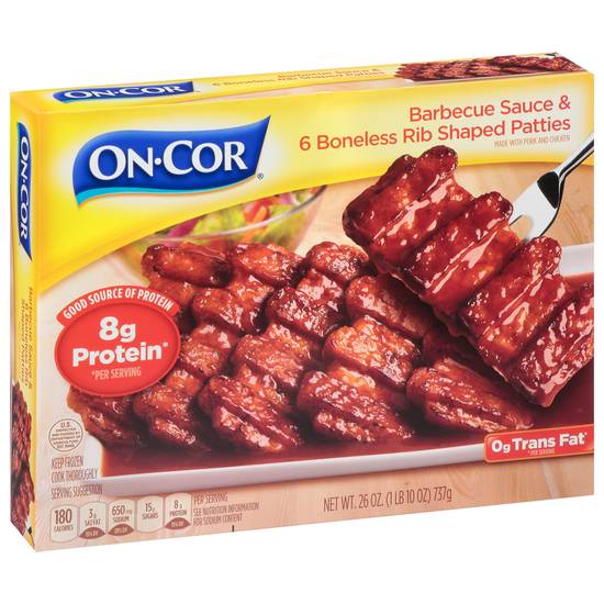 On-Cor Barbecue Sauce & Boneless Rib Patties (26 oz)