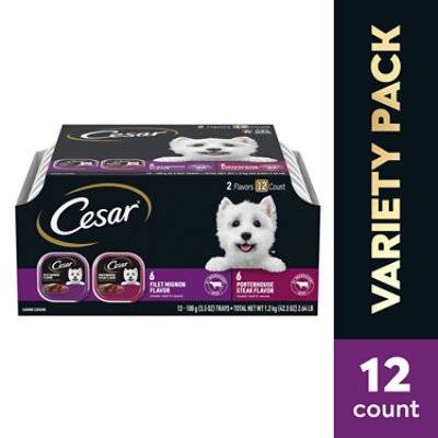 Cesar Classic Loaf In Sauce Filet Mignon/Porterhouse Steak Soft Wet Dog Food Vp 12 Count - 3.5 Oz