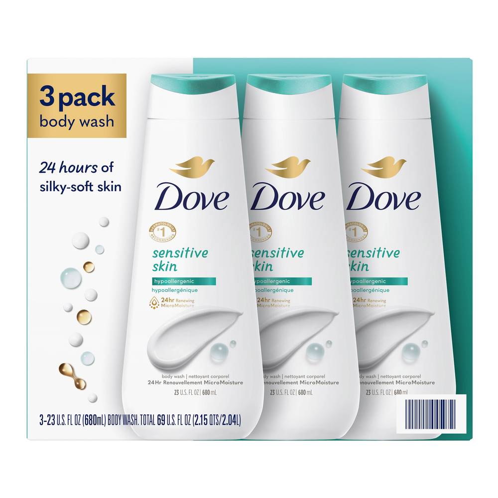 Dove Sensitive Skin Body Wash (3 ct)