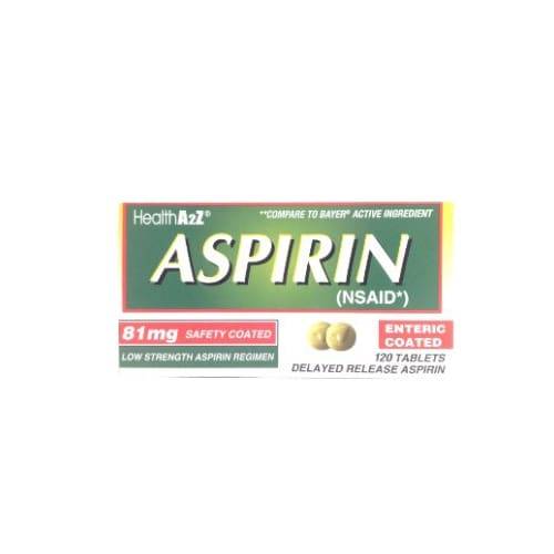 Healtha2z Enteric Coated Aspirin 81 mg (120 tablets)