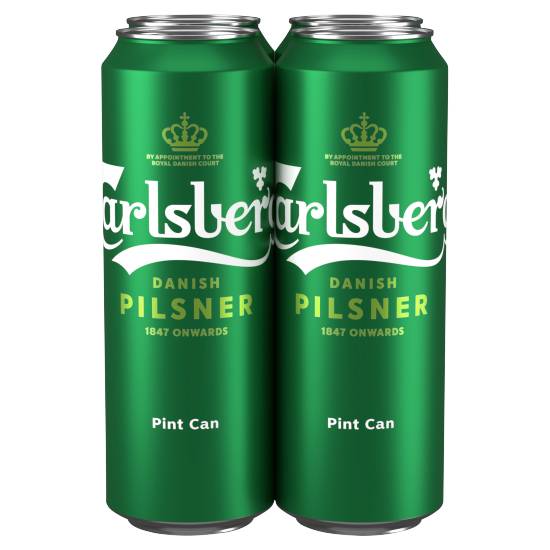 Carlsberg Danish Pilsner Beer (4 pack, 568 ml)