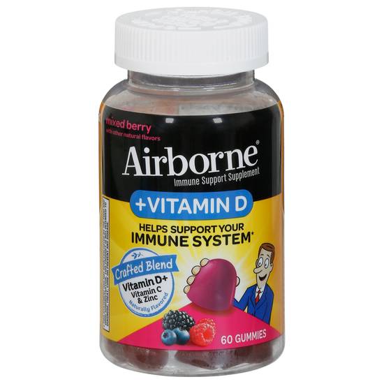 Airborne Mixed Berry +Vitamin D Gummies (60ct)
