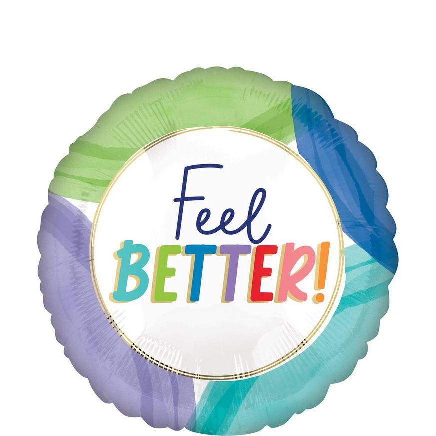 Uninflated Cutout Collage Feel Better Foil Balloon, 18in