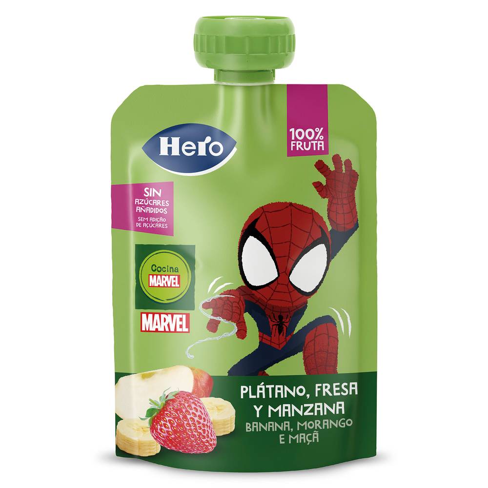 Puré De Plátano, Fresa Y Manzana Hero Bolsa 100 G