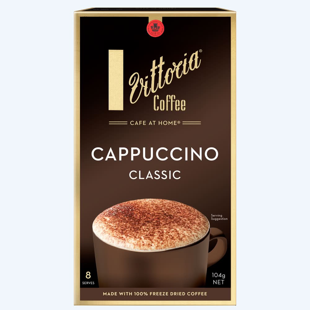 Vittoria Coffee Cappuccino Coffee Sachets, Classic (104g, 8 pack)