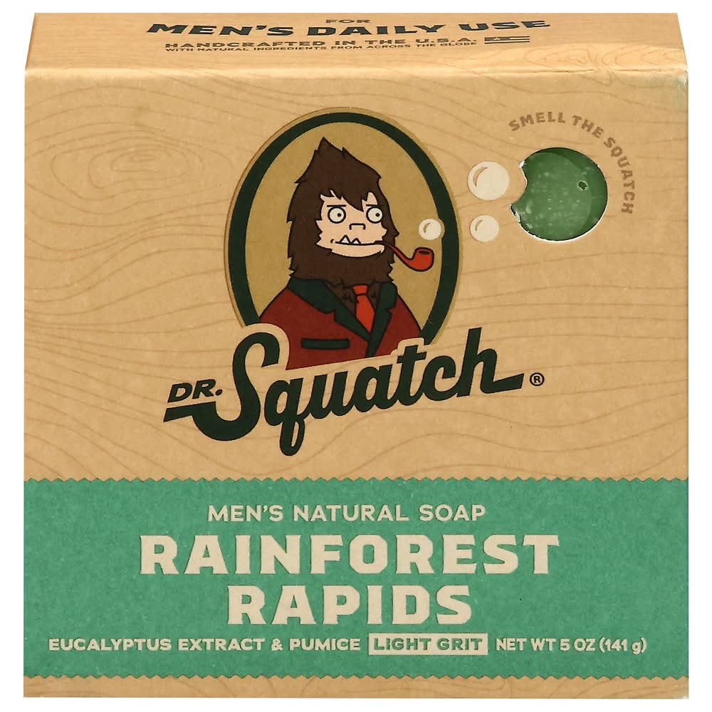 Dr. Squatch Light Grit Men's Natural Rainforest Rapids Soap (5 oz)
