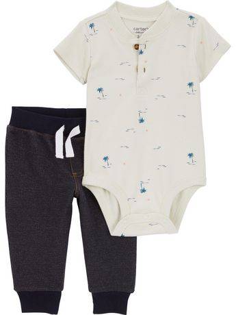 Carter''s Child of Mine Baby Boys'' Bodysuit and Pants 2-Piece Set (Color: Tan, Size: 12M)