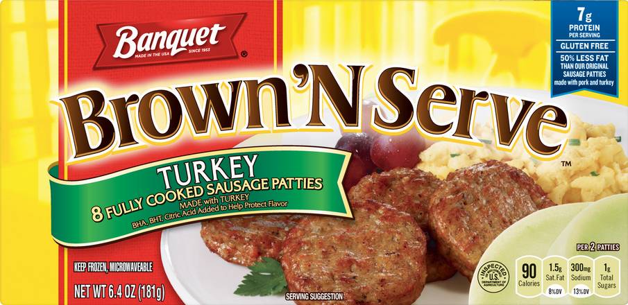 Banquet Brown ‘N Serve Turkey Fully Cooked Sausage Patties