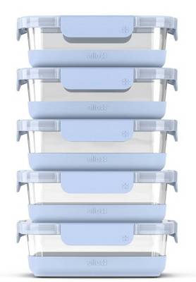 Ello Glass Food Storage Container Set, Blue (5 ct)