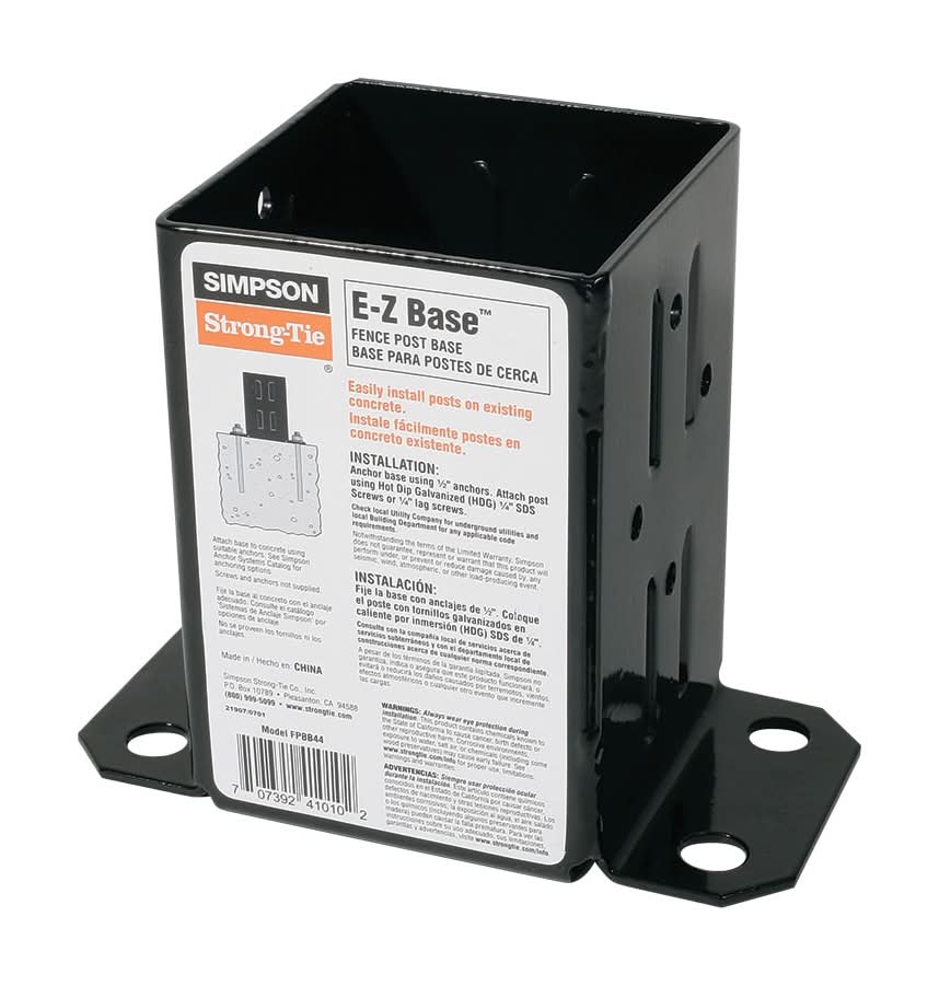 Simpson Strong-Tie E-Z Base 4-in x 4-in Powder-coated Wood to concrete (retrofit) Base