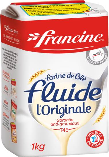Farine de blé fluide T45 FRANCINE - le paquet de 1 kg