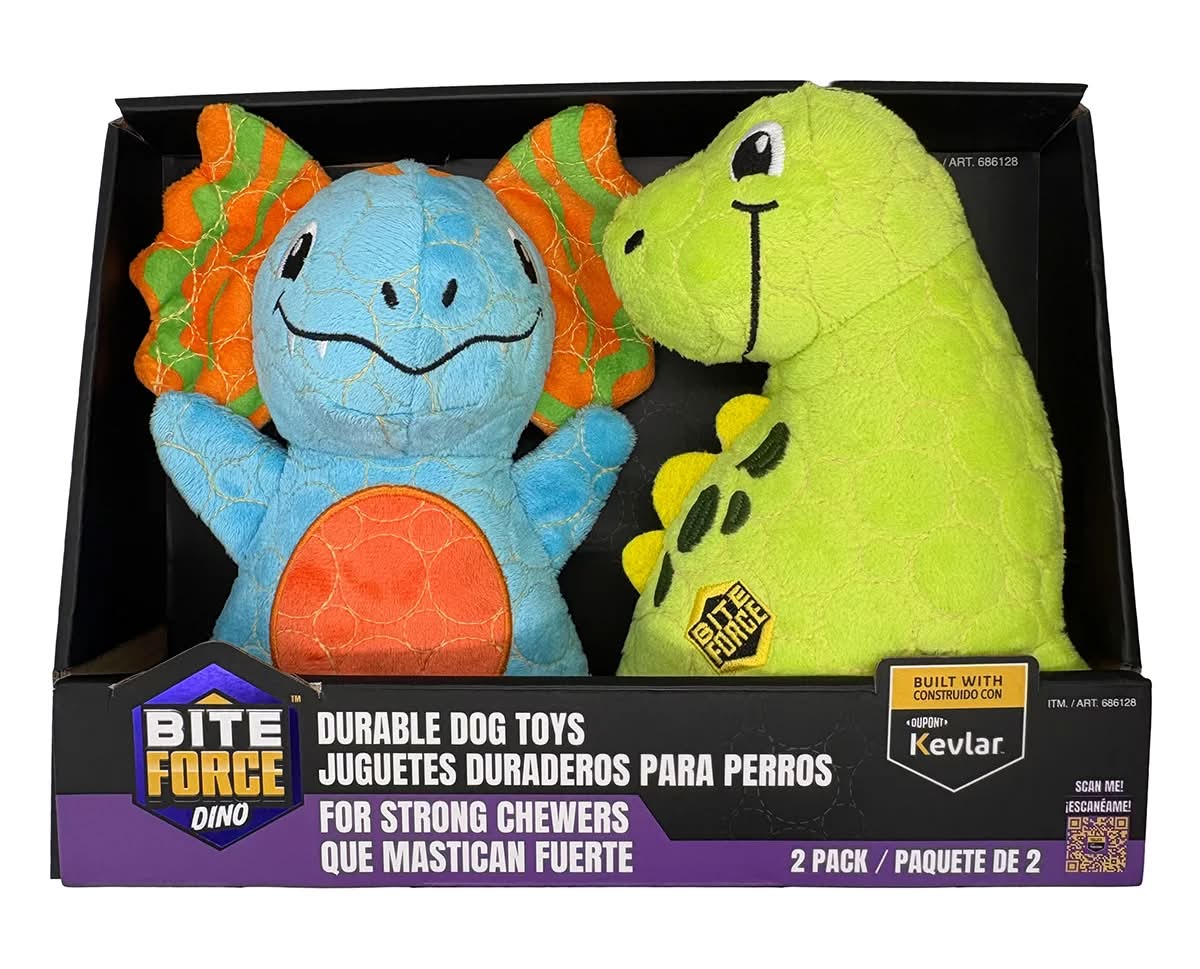 Bite Force · Dino juguetes para masticar para perros (2 un)