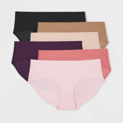 Auden Bonded Microfiber Hipster Underwears, Women, M, Assorted (6 ct)