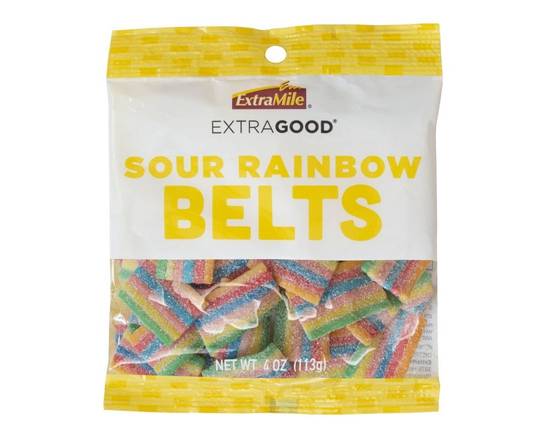 Order ExtraGood Sour Rainbow Belts 4oz food online from Chevron Extramile store, Antioch on bringmethat.com