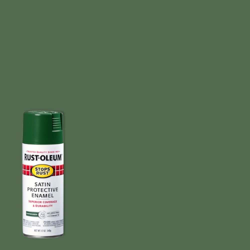 Rust-Oleum Satin Canyon Green Oil-based Spray paint ( NET WT. 12-oz )