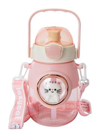 Cat Water Bottle 27oz Pink