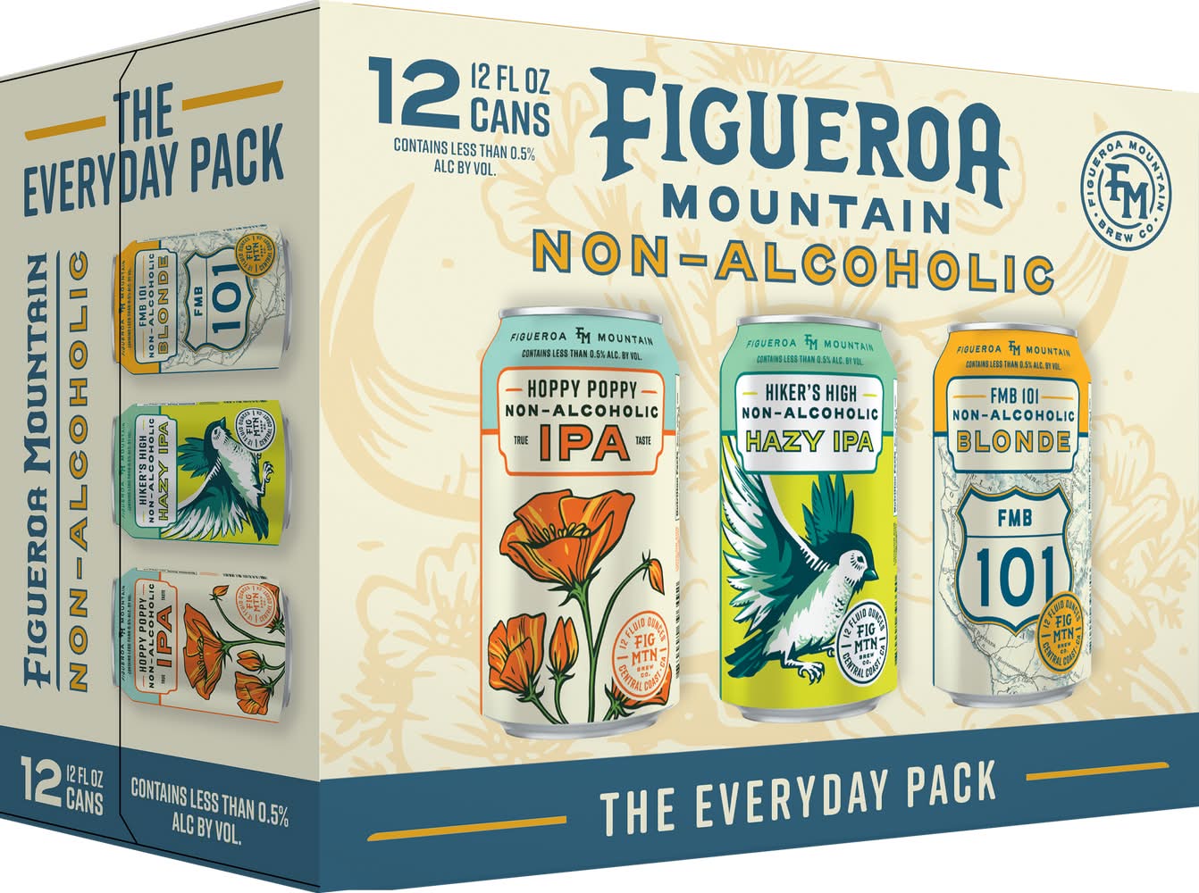 Figueroa Mountain Brew Co Non-Alcoholic Variety pack Beer (12 x 12 fl oz)