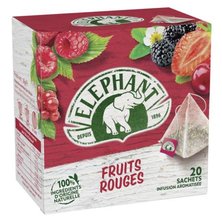 Infusion Fruits Rouges ELEPHANT - la boite de 20 sachets - 36g