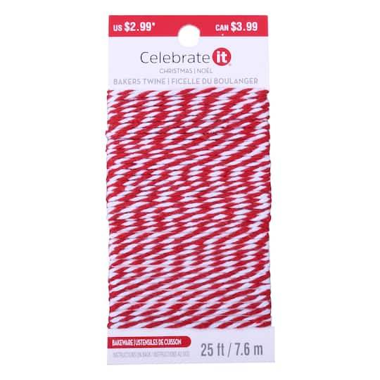 25Ft. Red & White Baker'S Twine By Celebrate It