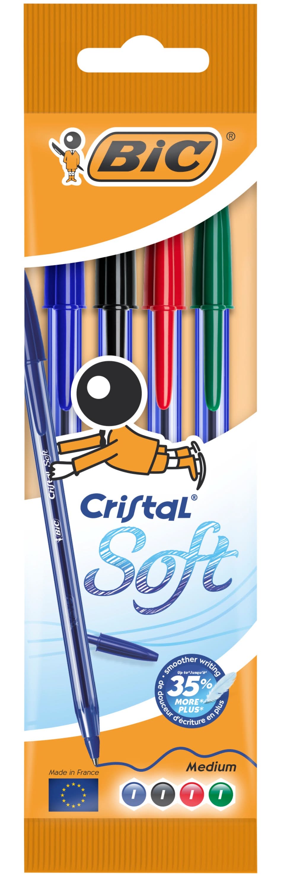Esferográfica Cristal Soft 4 unidades Bic