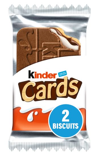 Kinder Cards Milk Chocolate Wafer Biscuit Snack Bar (2 pack)