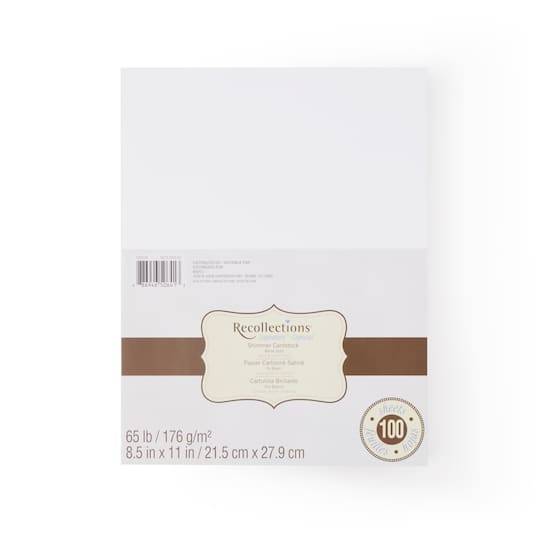 White Gold 8.5" X 11" Shimmer Cardstock Paper By Recollections, 100 Sheets