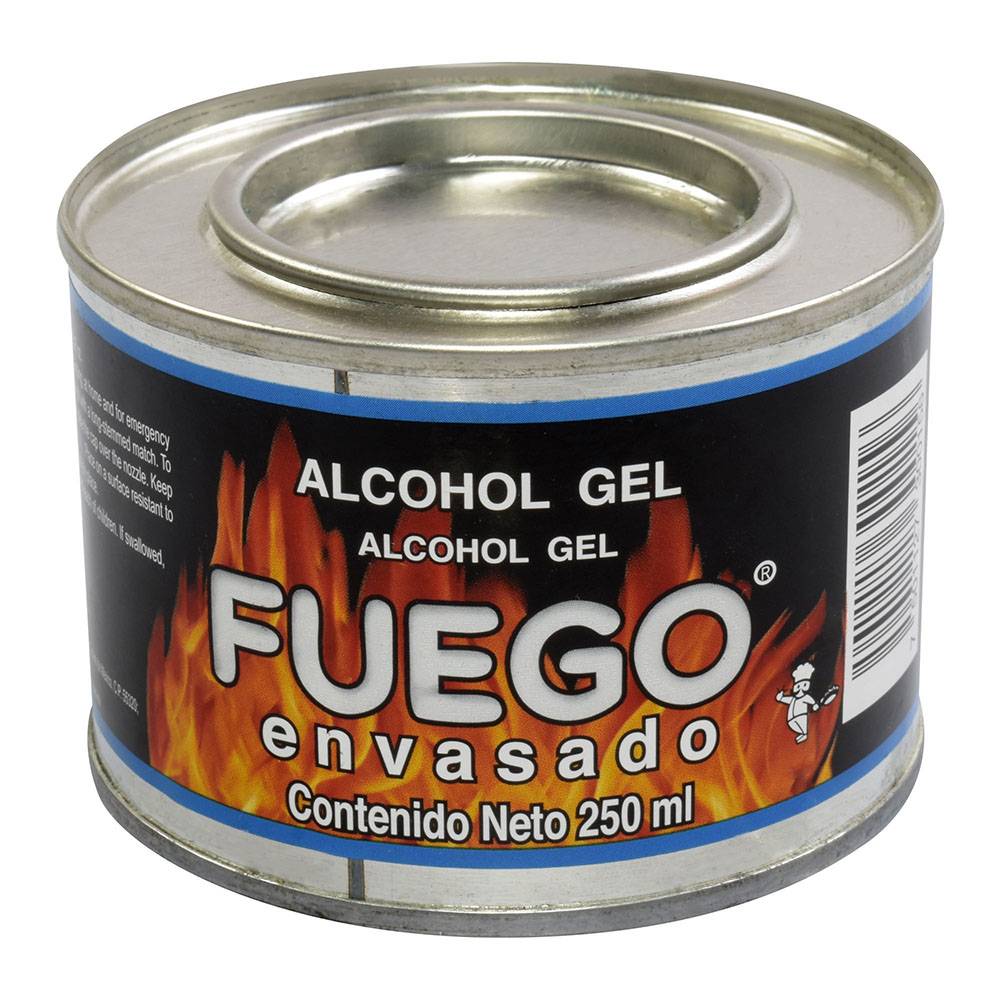 Fuego envasado · Alcohol en gel