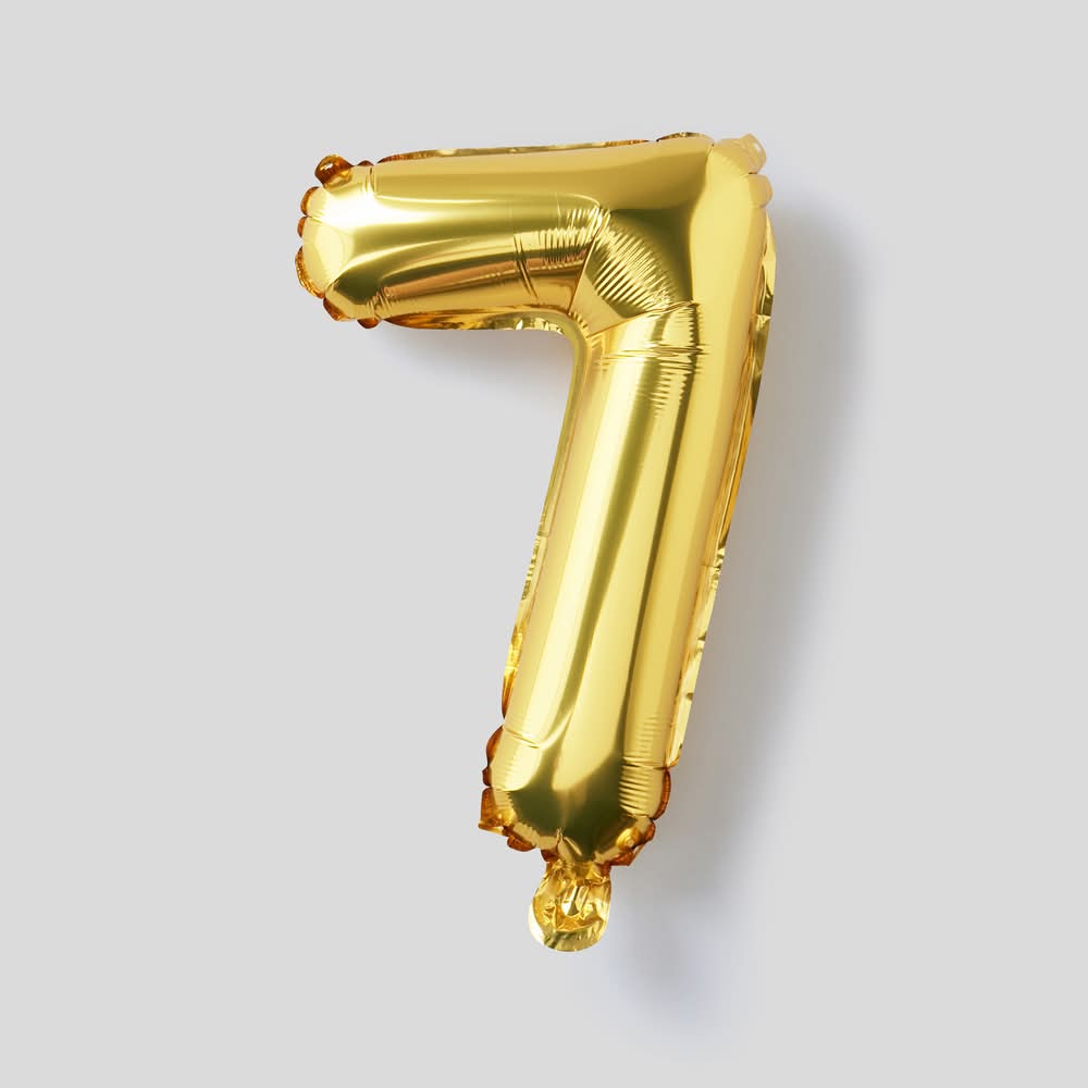 Monoprix - Ballon chiffre 7, 30 cm, or (15g)