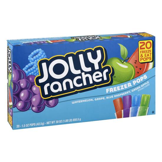 Jolly Rancher Freezer Pops Watermelon,Grape,Blue Raspberry,Green Apple Flavor (20 ct)