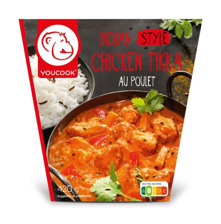 Youcook - Style indien filet de poulet sauce épicée au lait de coco et riz (420g)