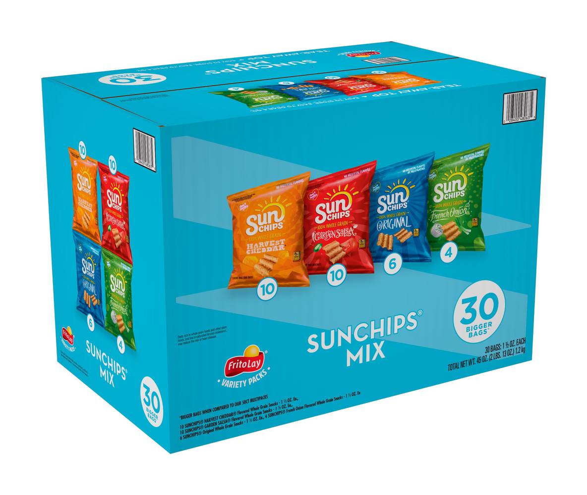 Sun Chips Whole Grain Mix Snacks, Assorted (1.5 oz, 30 ct)