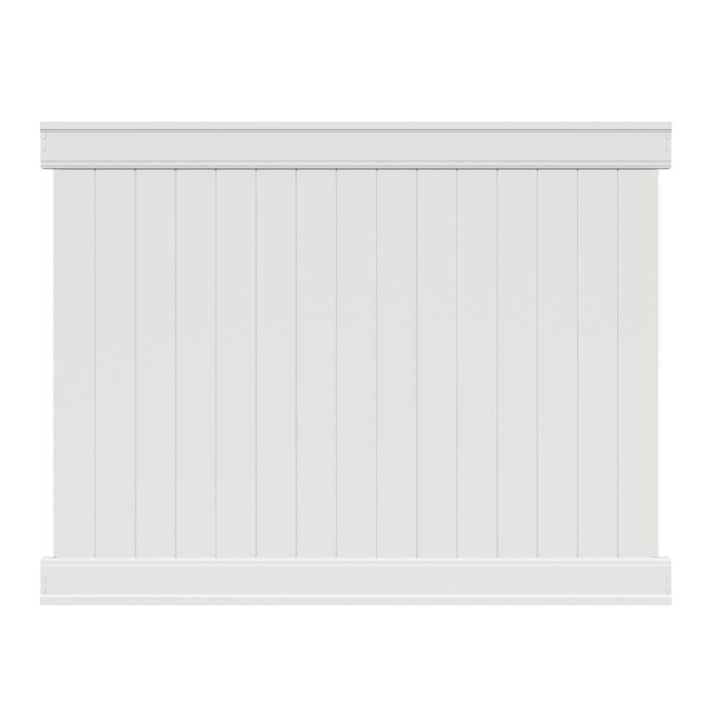 Freedom Emblem 6-ft H x 8-ft W White Privacy Vinyl Flat-top Fence Panel (Unassembled) | 73013949