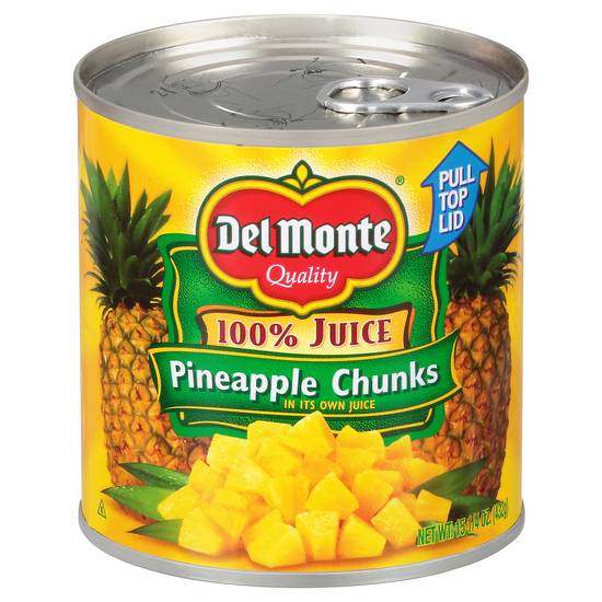 Del Monte 100% Juice Pineapple Chunks