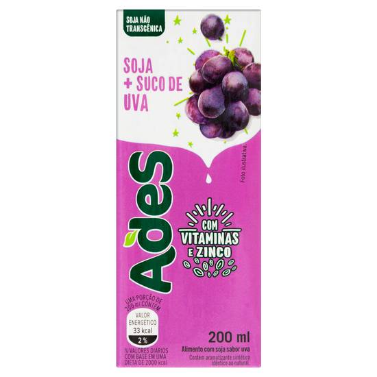 Ades bebida a base de soja sabor uva (200 mL)