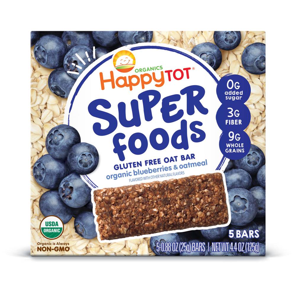 Happy Tot Super Foods Organic Blueberries & Oatmeal Bars