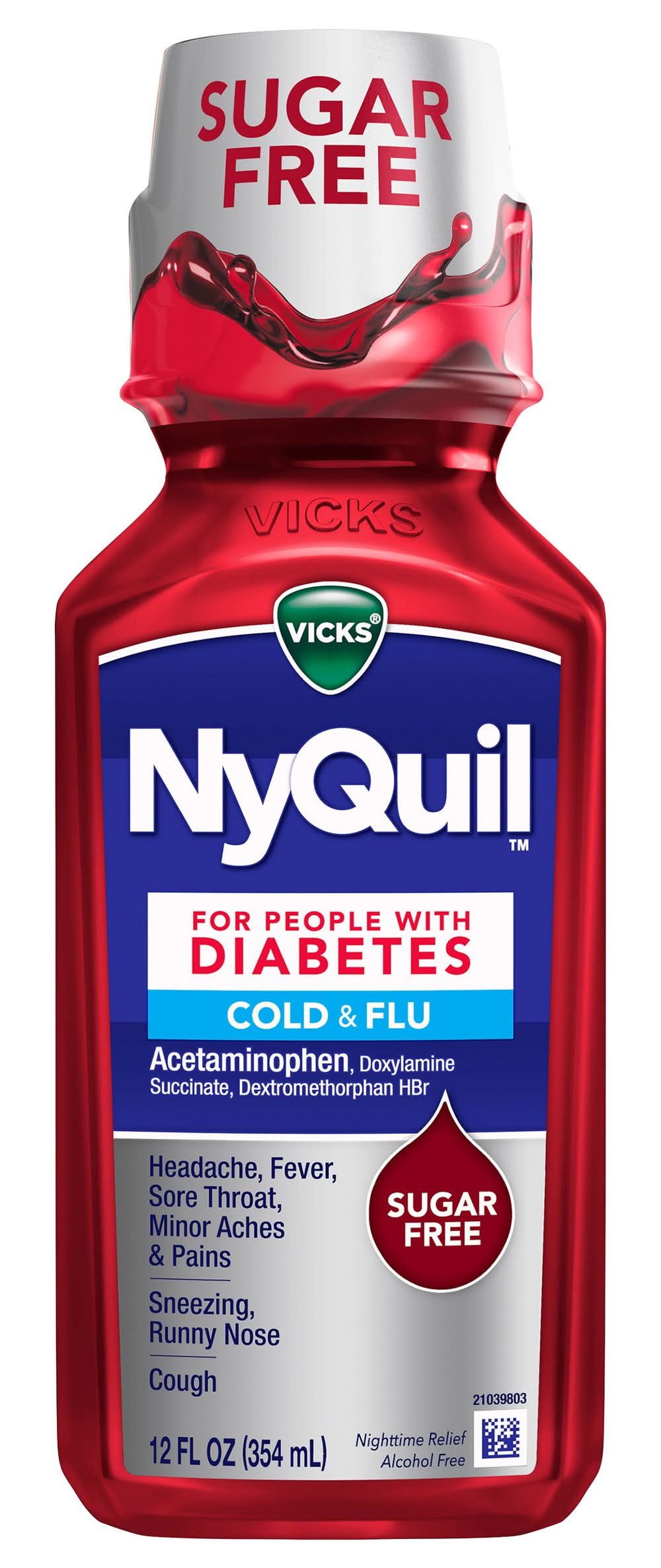 Vicks Nyquil Diabetes Cold & Flu Relief Liquid (12 fl oz)