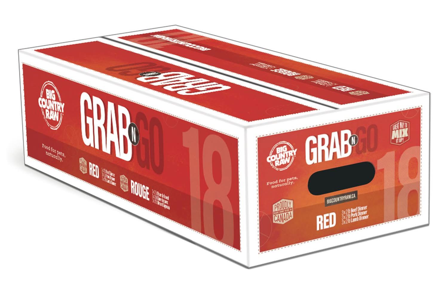 Big Country Raw Grab N Go Red Deal Dog Food, 18 lb