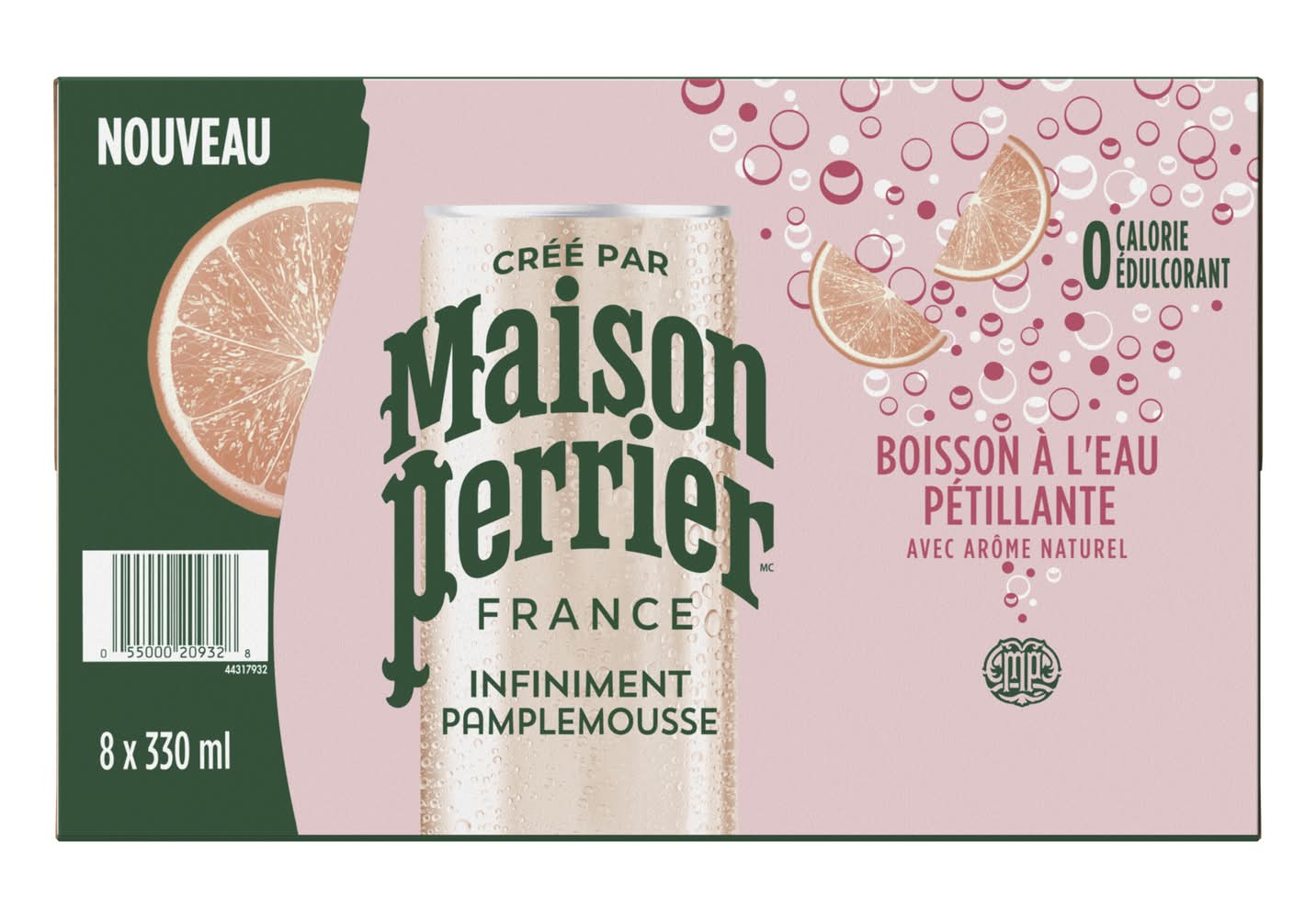 Maison Perrier Sparkling Water Beverage, Grapefruit (8 x 330 ml)