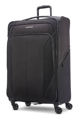 American Tourister Phenom Softside Checked Spinner Suitcase, L, Black