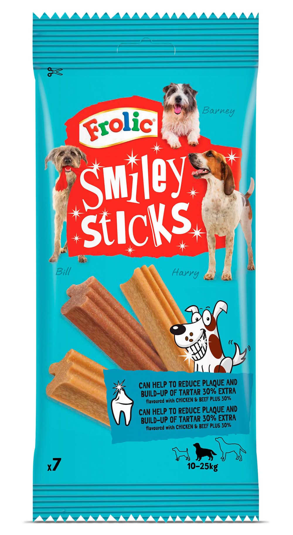 Snack Para Perros Smiley Sticks Frolic Bolsa 175 G