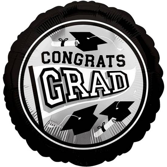 Uninflated Silver Congrats Grad Foil Balloon, 17in - True to Your School