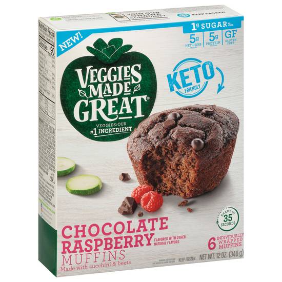 Veggies Made Great Chocolate Raspberry Muffins (6 ct )