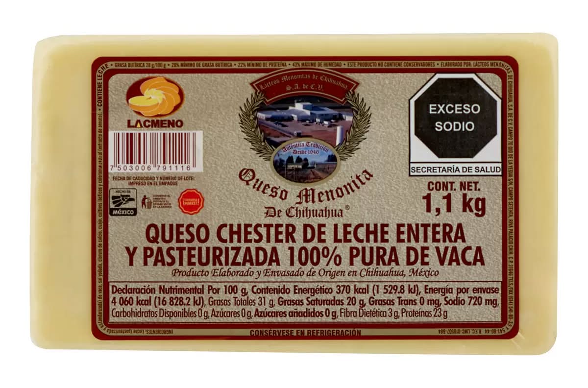 Lacmeno · Queso menonita tipo chester de chihuahua (1,1 kg)