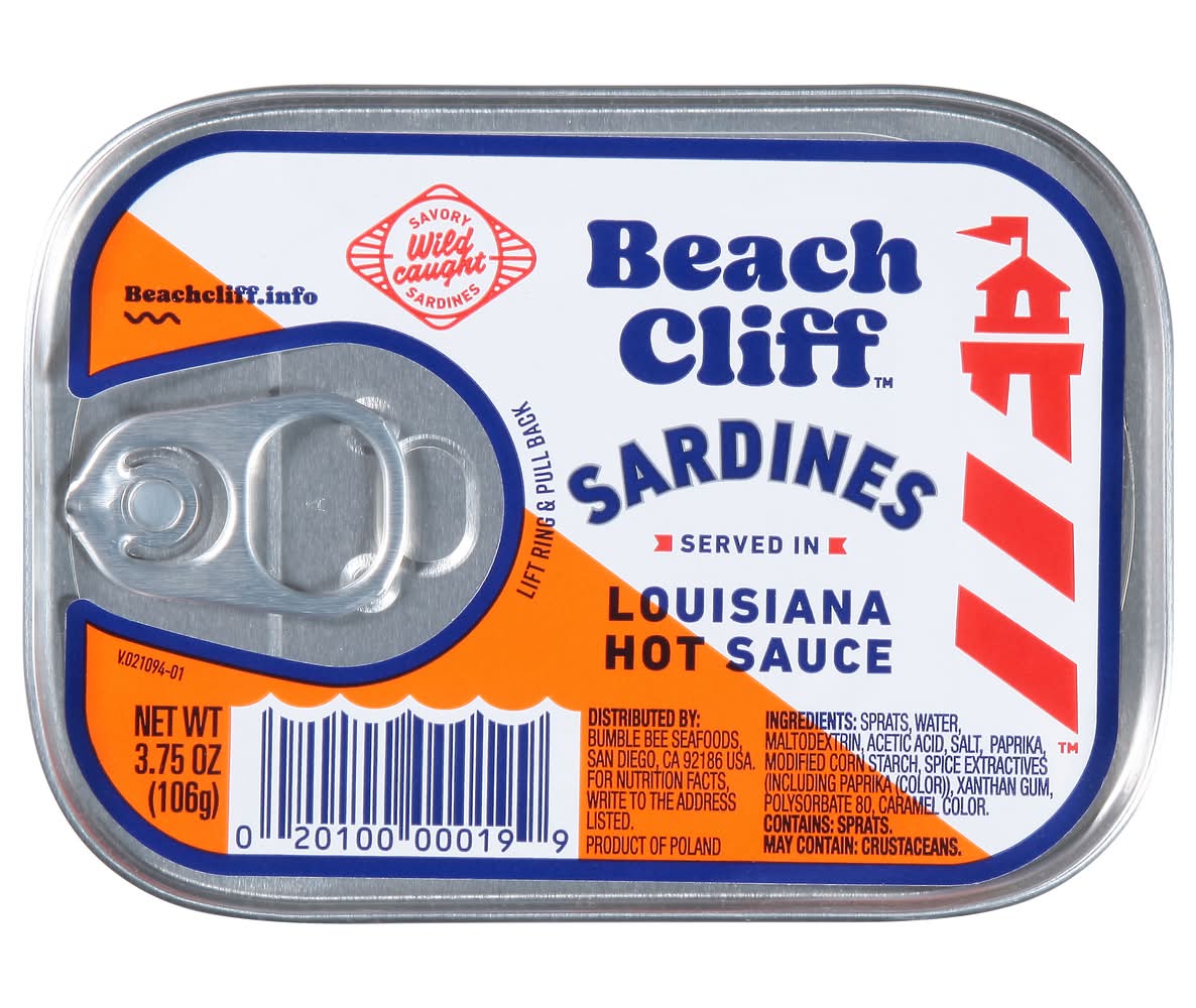 Beach Cliff Sardines Louisiana Hot Sauce (3.8 oz)